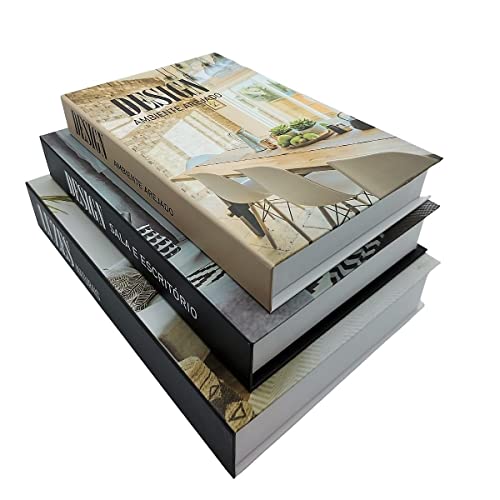 Conjunto Livro Caixa Decorativa Fake Preto e Branco