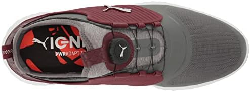 PUMA Men's Ignite Pwradapt Caged Disc Golf Shoe, Quiet Shade Silver-Zinfandel, 13 | Image 4