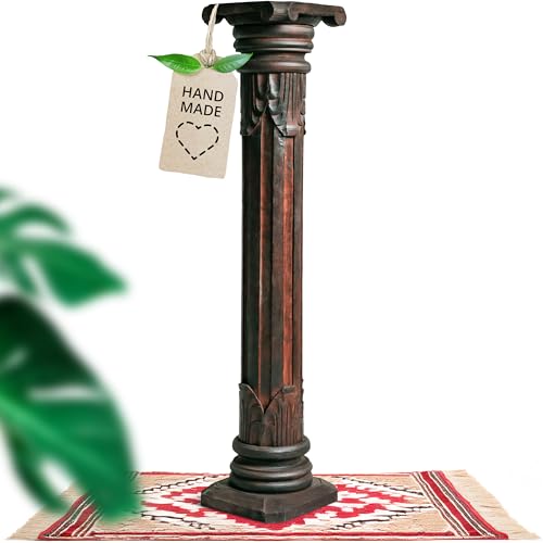 livasia edle Blumensäule Holz im Antik-Look – 100cm – Dekosäule aus...