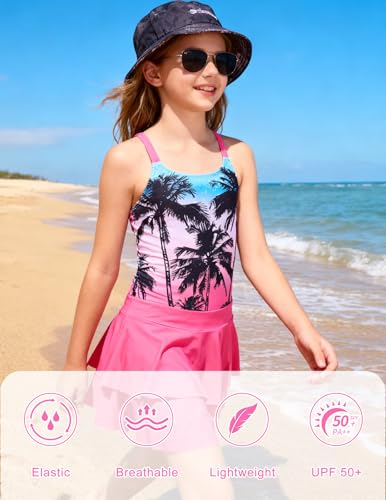 Image of ALISISTER Girls Tankini Swimsuit Two Piece Bathing Suits Summer Beach Swimwear with Shorts for 7-12 Years