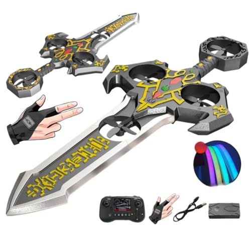 リモコン剣型ドローン 新製品]YQWジェスチャー制御ドローン、光る飛行剣のおもちゃ、リモコン