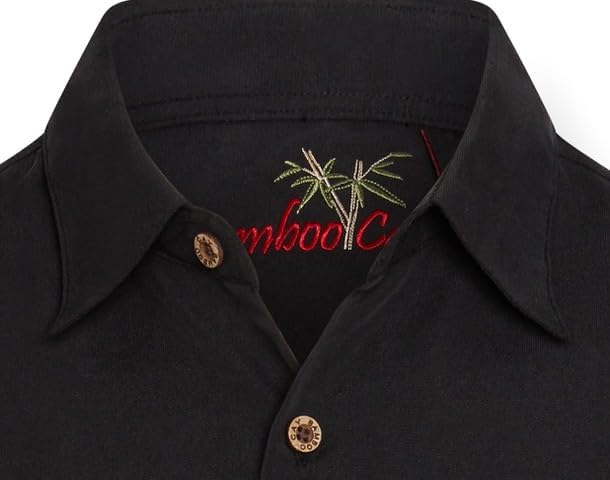 Bamboo Cay Christmas Button Down Shirts for Men, Embroidered Shirt with Christmas Trees, Hawian Short Sleeve Shirt for Men