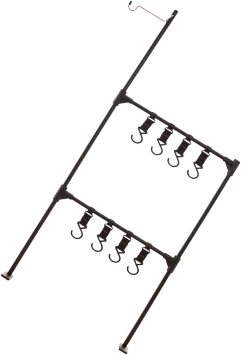 Happyyami 1set Aluminum Alloy Camping Hanger Rack Lightweight Outdoor Storage for Fishing Hiking and Self- Two-Tiered Design Lantern Support