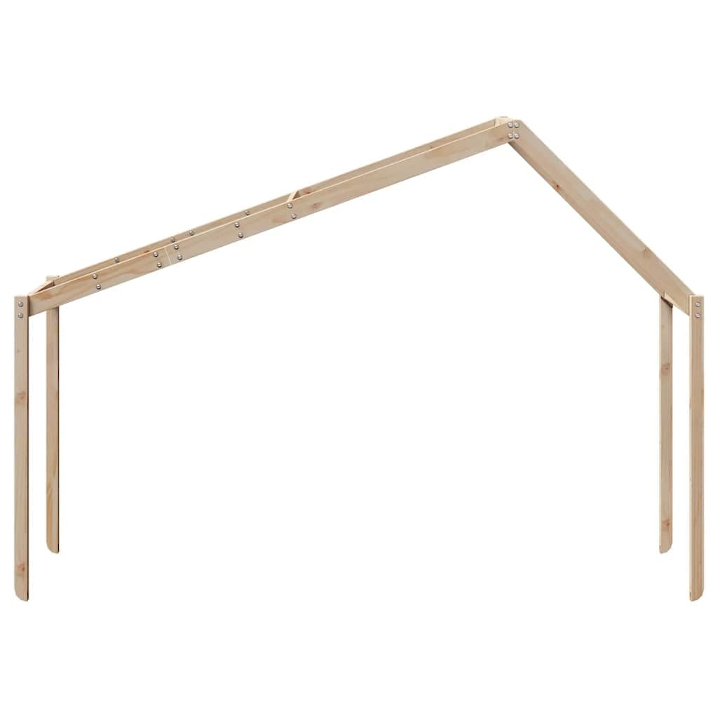 Kinderbett Dachgestell aus massivem Kiefernholz 213x85,5x144,5 cm - Spielbett Aufsatz für Kinderzimmer