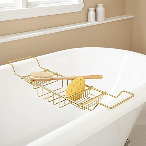 Signature Hardware 123696 Nottingham Brass Tub Caddy