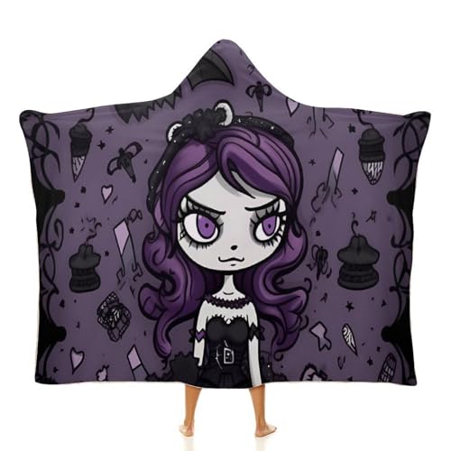 Couverture portable gothique imprimé effrayant violet noir original