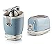 Ariete 413 Presse-agrumes vintage électrique avec levier, 2 cônes pour fruits grands et petits, bleu ciel & Vintage 155 Grille-Pain 2 Tranches, 810 Watts, 6 Niveaux de Grillage,Ciel Pastel