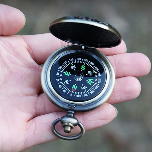 Brújula vintage portátil para camping y senderismo miniatura 4