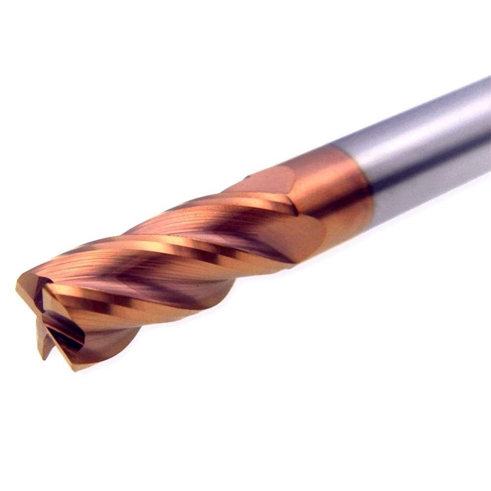 1 pz HRC60 Taglio 4 Flauto 0.5mm 1mm Fresatura Lavorazione Acciaio Al Tungsteno Strumenti A Spirale Frese Frese a Sfera Rotonda naso fresa(12R0.5x12Dx75L)