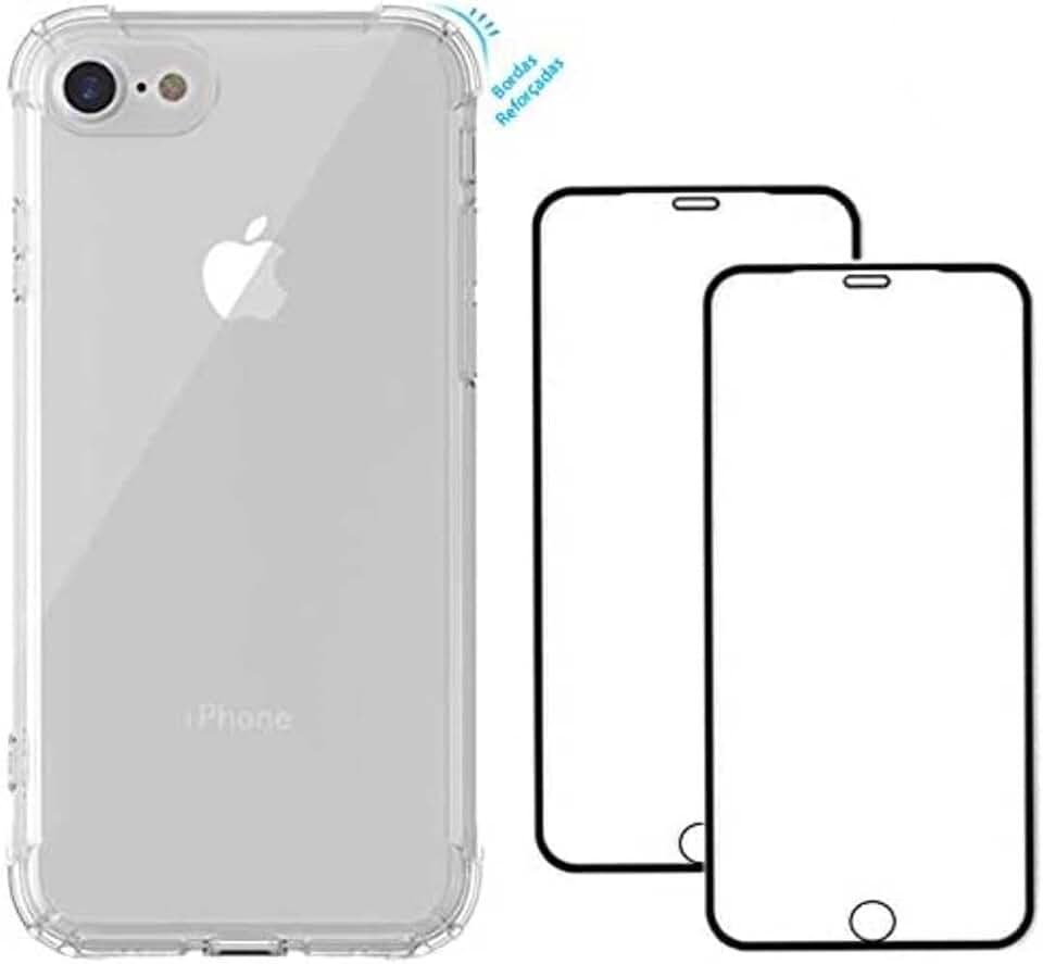 Capa Ant iShock Reforçada iPhone SE 2020 + 2x Películas de Vidro 3D + Kit Aplicação