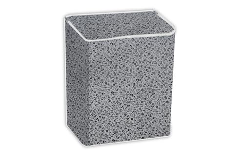 Image of The Furnishing Tree PVC Washing Machine Cover Compatible for Samsung 8.5 KG Semi-Automatic Top Loading WT85B4200GD /TL, Washing Machine Waterproof and dustproof, Floral Pattern Darkgrey
