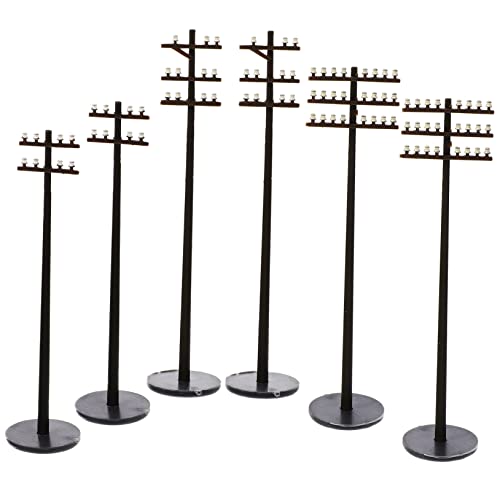 CORHAD 6 Unidades Pátio Micropaisagístico 1/64 Diorama Modelos De Postes Telegráficos De Layout De T