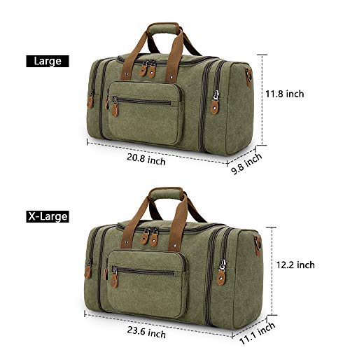Plambag Canvas Duffle Bag for Travel, 60L Duffel Overnight Weekend Bag