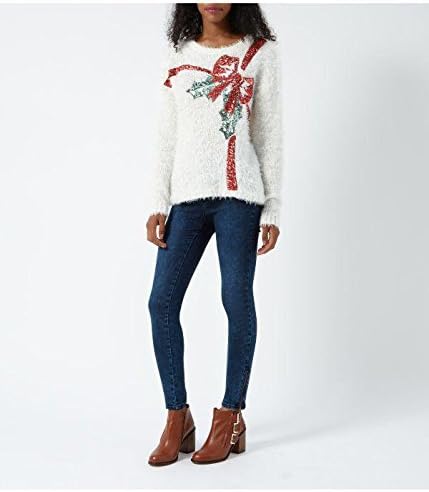 sequin bow christmas jumper