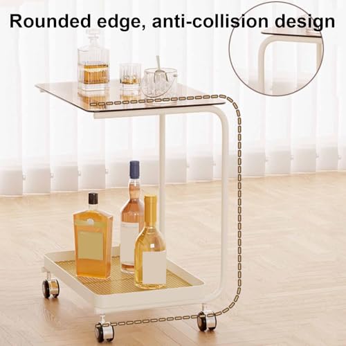 Table d'appoint de canapé en verre trempé résistante à la chaleur pour salon