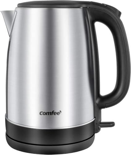 Image of COMFEE' 1.7L Stainless Steel Electric Tea Kettle, BPA-Free Hot Water Kettle Electric with LED Light, Auto Shut-Off and Boil-Dry Protection, 1500W Fast Boil Electric Kettle (Pack of 6)