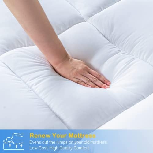 Microfibre Mattress Topper 4 Inch/10cm Supersoft Heavy Fill Single Double King SuperKing Box Stitched and Elasticated Corner Straps (Double)