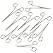 LAJA IMPORTS 10 Pcs Mosquito Hemostat Non-Locking Forceps 5 Curved & 5 Straight Stainless Steel, 5 Inch, Silver