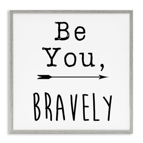 'Be You Bravely Encouraging Typography Arrow'| Framed Giclee Art