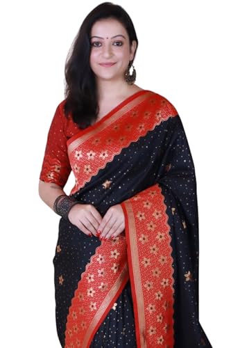 Image of SGF11 Women's Kanjivaram Pure Handloom Soft Silk Saree With Blouse Piece