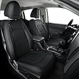 Covertopia Chevy Colorado and GMC Canyon Seat Covers, fit for 2015-2022 Colorado and Canyon Crew Cab Z71 LT ZR2 Work Truck with Faux Leather (Black)