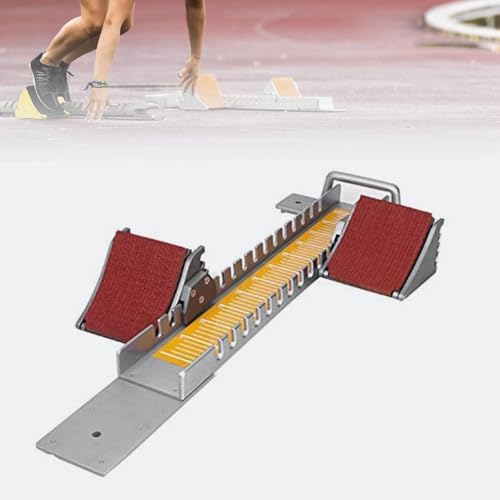 Starting Block - Aluminum Alloy, Multifunctional Track Field Blocks with Adjustable Pedals for Plastic and Sand Tracks (Orange)