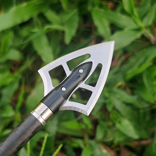 Leemui Aluminum Hunting Archery Broadheads Blades Grain Screw-In Arrow Heads Tips Portable Case For Arrowheads Broadheads Black #TOP4