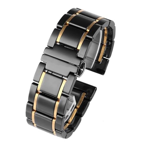 [|Ő] 20mm 22mm Z~bNXeXX`[ ubNS[hXgbv Samsung S2 3 4 Huawei GTEHb`Xgbv uXbg Xgoh xgΉ(Black X gold,22mm)