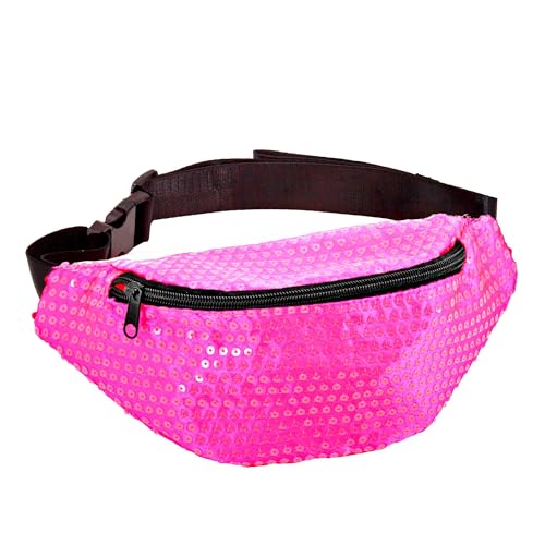 W WIDMANN MILANO Party Fashion - Sac banane avec paillettes, différentes couleurs, sac ventral, accessoire pour costumes de carnaval