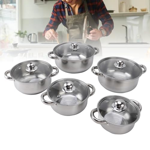Ensemble de cuisine en acier inoxydable lavable au lave-vaisselle avec couvercles - 7