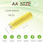NI-CD AA 200mAh 1.2V Batterie rechargeable pour les lumières solaires extérieures, Lumière de voie de communication, Lumière à corde solaire. 8 Pack Double A Batteries rechargeables