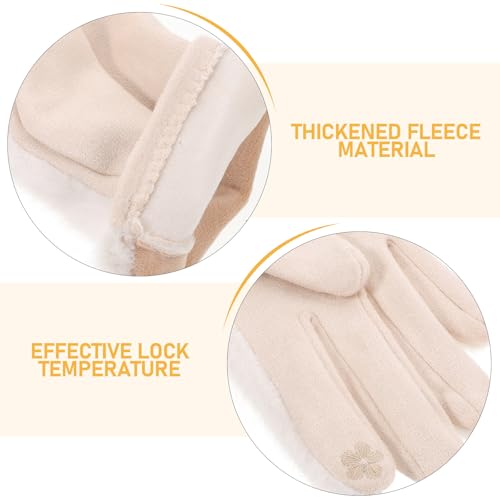 Guantes cálidos para mujer SHOWERORO manoplas gruesas de invierno 5
