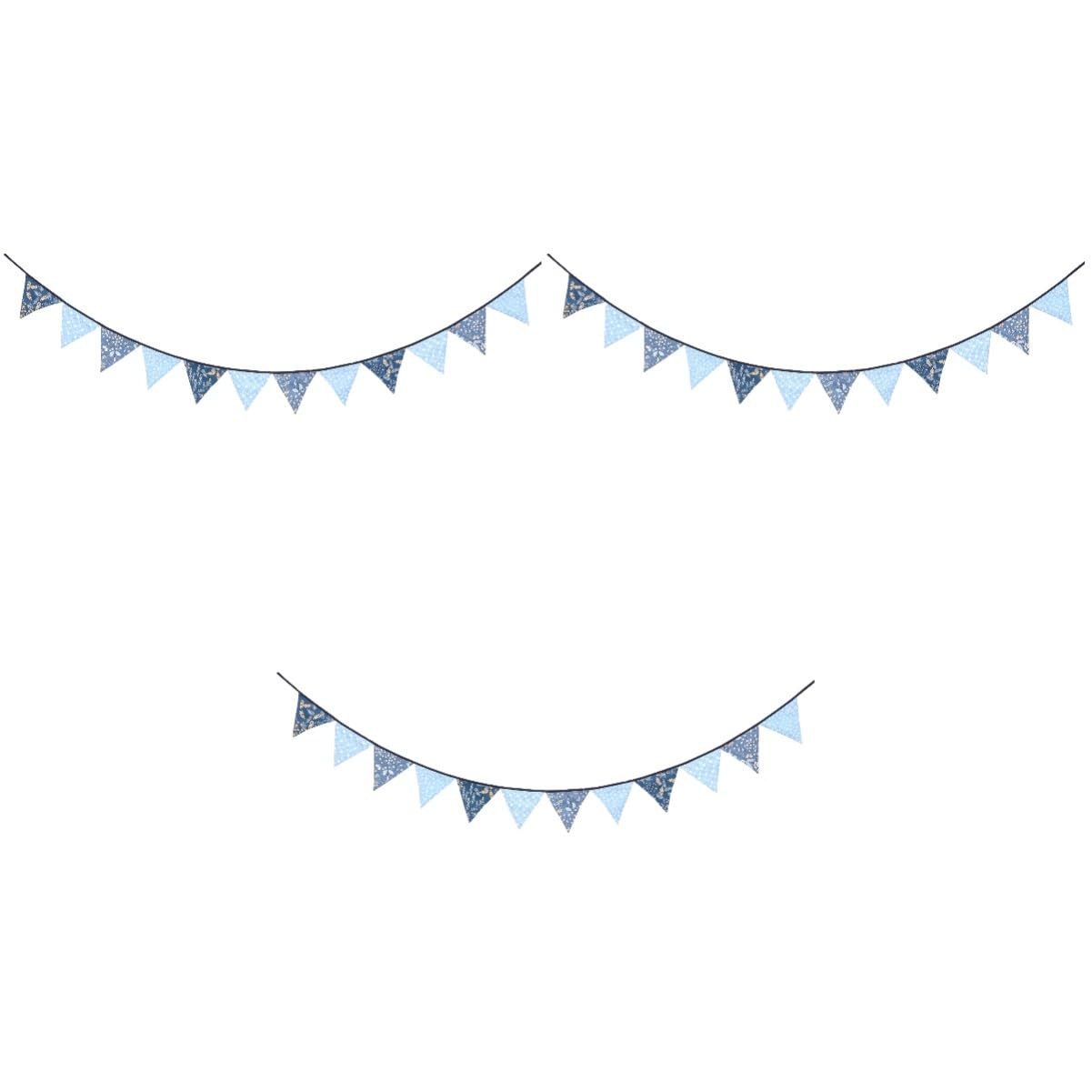 Amosfun 3st Jeansblauer Wimpel Hochzeitsdeko Hängender Wimpel Dekorativer Wimpel Baumwollbanner Banner-requisiten- Hängende Verzierung Party-banner Partyschmuck Blue Baumwolle
