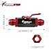 Ryanstar AN6 Fuel Shut Off Valve 6AN to 6AN Male Fitting Aluminum Anodized Black&Red