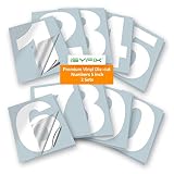 iSYFIX White Vinyl Numbers Stickers – 5 Inch Self Adhesive (2 Sets)- Premium Decal Die Cut and Pre-S