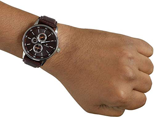 Image of Titan Leather Analog Brown Dial Men's Watch 9441Sl03 /Nn9441Sl03 /Np9441Sl03