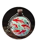 arte en asia caracteristicas Saco de arena de regalo. Koi Fish - Collar con colgante de pez japonés, diseño de peces de koi, colgante de arte japonés, colgante de pez de Koi, collar de arte asiático, colgante de pescado