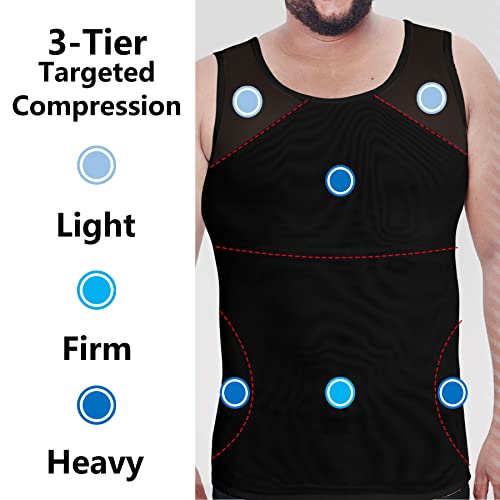 Banetteta Compression Tank Top Men Gynecomastia Compression Shirts For Men Men Compression Shirt Mens Shapewear Mens Slimming Undershirt (Black Xl) #TOP3