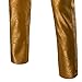 Men's Fashion Floral Glitter Trousers Casual Jacquard Sequin Velvet Pants Floral Design Tuxedo Suit Pant (Golden,Large)