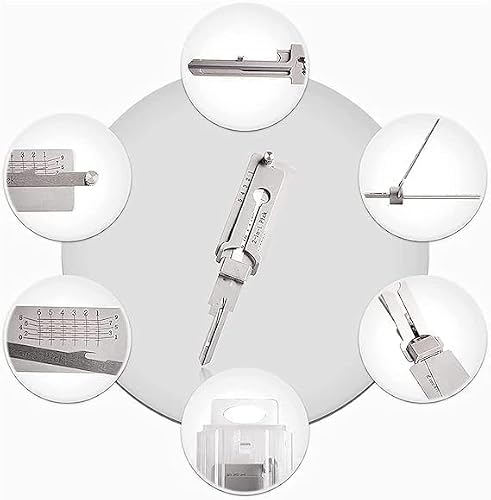 Generic Décodeur de clé principal en acier inoxydable, outil de crochetage de serrure, décodeur de clé maître 2 en 1, outils de crochetage de serrure d'accès aux portes facilement différentes formes – vue 8