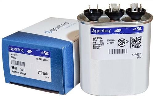 GE Genteq Oval Capacitor 25 5 uf MFD 370 Volt Z97F9675 97F9675  