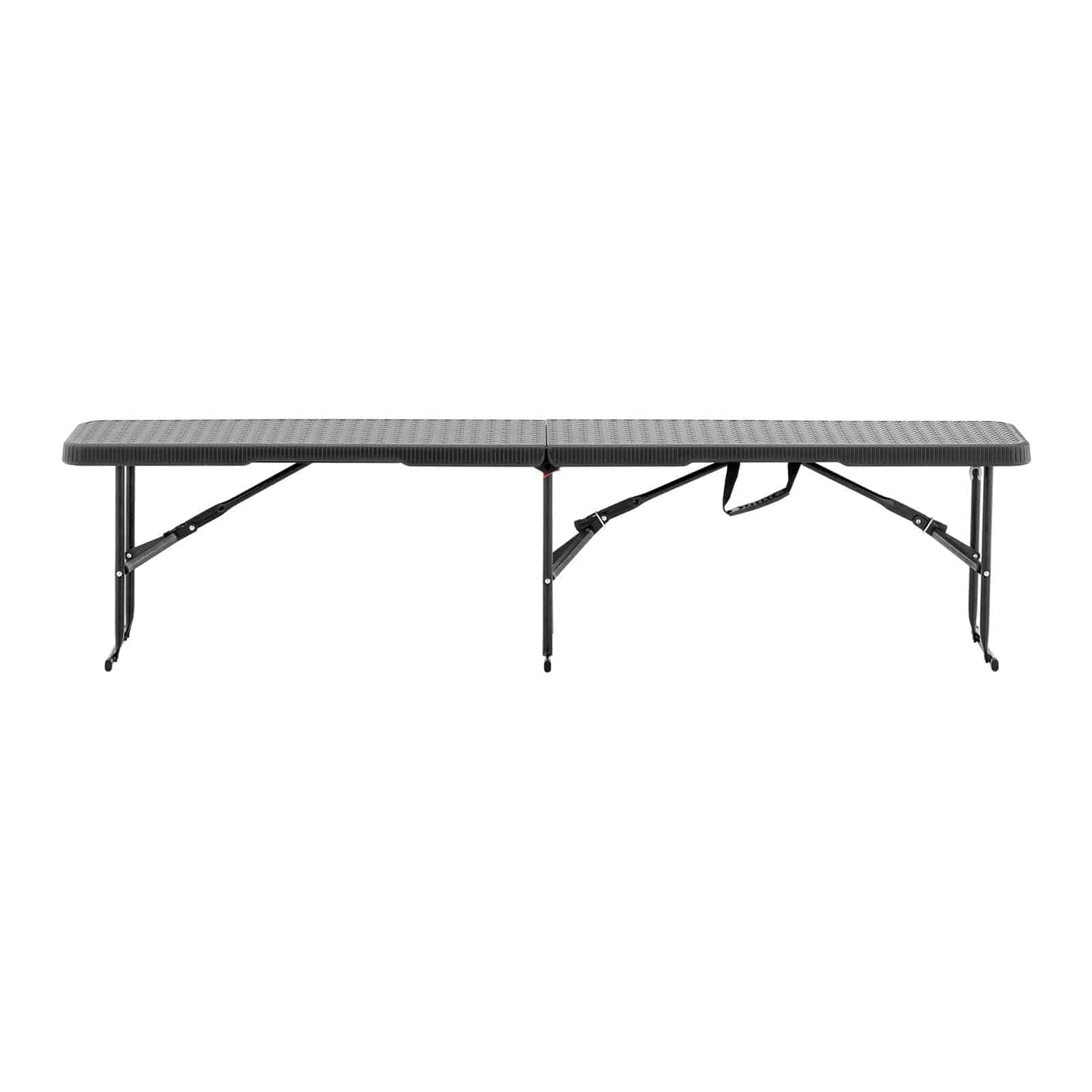 Royal Catering RC-FB_2 Bierbank 1830 x 300 x 430 mm 300 kg drinnen/draußen Schwarz Gartenbank Kunststoff Klappbank