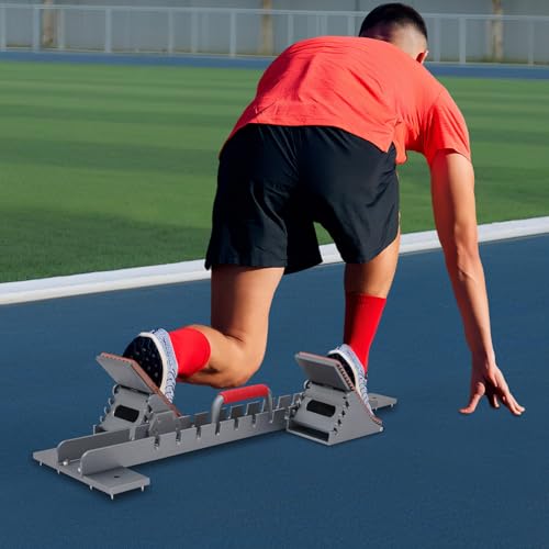 GONGDUN Running Starting Blocks 4 Angle Adjustable Aluminum Alloy Running Track Pedals Running Track Blocks for Plastic Runway & Cinder Track Maximum 55cm/21.65in Span (9.44 * 35.43in)