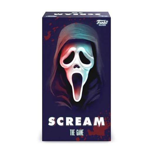 Funko Games Scream The Game, Board Game English ab 13 Jahren mit Ghost Face, Kooperatives Strategiespiel mit Spannung, Schnelligkeit Erforderlich, um zu Gewinnen, für 3 bis 8 Personen