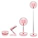 KSTE Ventilateur rétractable, USB portable ventilateur réglable en hauteur ventilateur permanent, USB rechargeable ventilateur, 2 en 1 ventilateur portable, support de bureau for tablette et téléphone