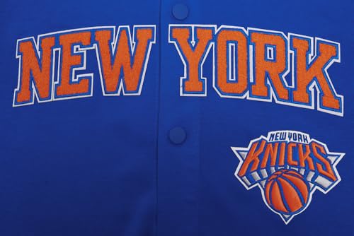 Pro Standard Mens NBA New York Knicks Classic Chenille Button Down Royal Blue/Orange M - Image 5