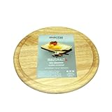 axentia 260404 Fleischteller Holz 25 cm Saftrille rund