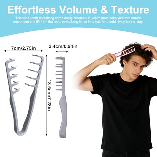 2 Peines voluminosos de dientes anchos para cabello miniatura 3