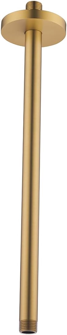 RANDOM Champagne Bronze Shower Arm with Flange 16 Inches Ceiling Mount Shower Head Extension Straight Arm Ceiling-Mounted For Fixed Shower Head. RD-91038-16CB