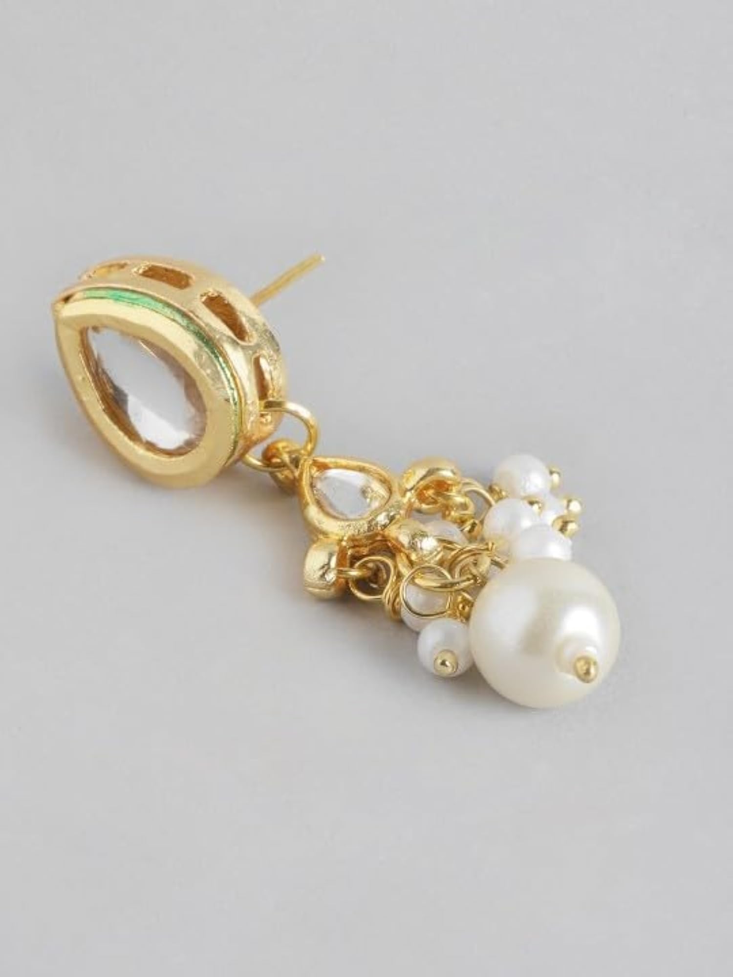 Women's Gold-Plated Pearl Studded Necklace Set, Bridal